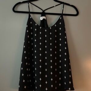 LOFT Black and White Patterned Camisole